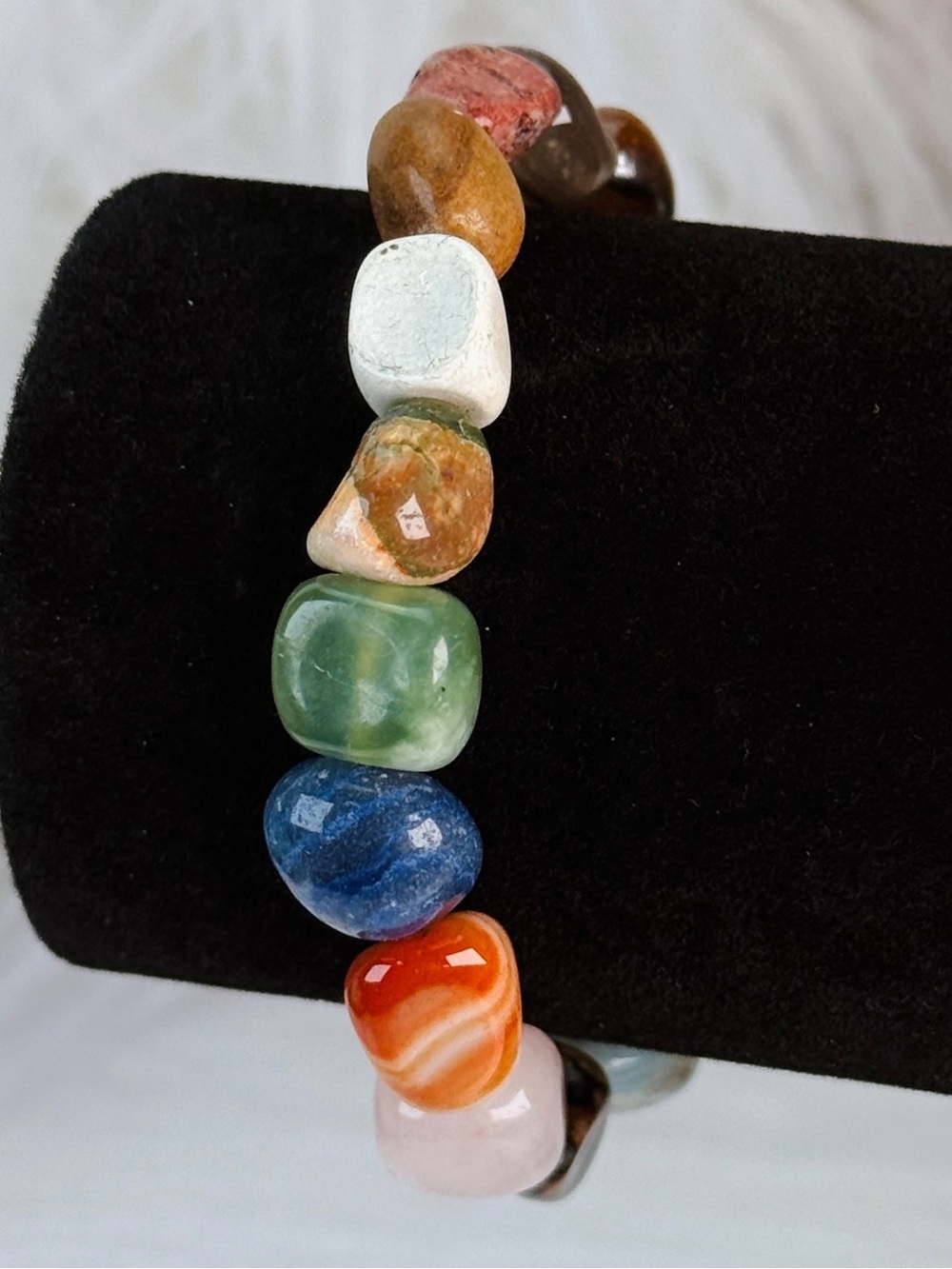 Boho Chic Multicolor Gemstone Stretch Bracelet